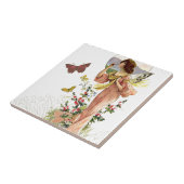 Victoriaans vliezen en vlinders tegeltje (Zijkant)