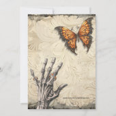 Victoriaans vlinder | Skelet | Gotische Halloween Kaart (Achterkant)
