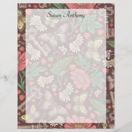 Victoriaans  vlinderdessenpapier (Achterkant)