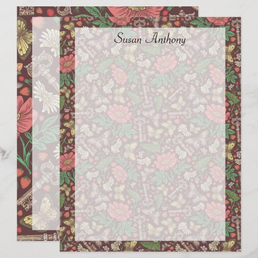 Victoriaans  vlinderdessenpapier (Voorkant / Achterkant)