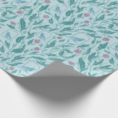 Victoriaans  vogel in tuinlicht cadeaupapier (Hoek)