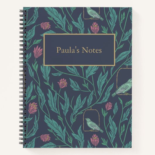 Victoriaans  vogel in tuinschets en notities notitieboek (Voorkant)