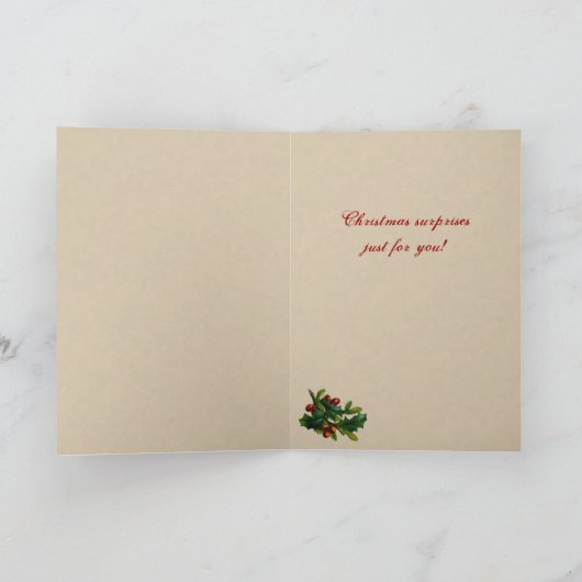 Victoriaans vogel kerst Kaart (Binnen)