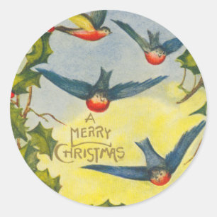 Victoriaans Vogel Kerst stickers