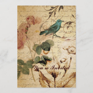 Victoriaans vogel Parijs Botanisch Roos Kaart