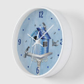 Victoriaans vogelhuis en zangvogels, blauw (Hoek)