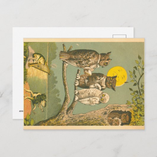 Victoriaans vogelhuwelijk briefkaart (Voorkant / Achterkant)