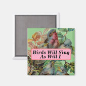 Victoriaans vogelmagneet magneet (Voorkant / Achterkant)