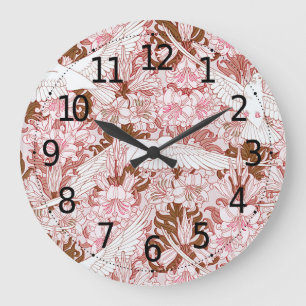 Victoriaans vogelpatroon met Floral achtergrond Grote Klok