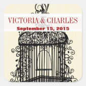 Victoriaans vogelpest Musical Love Bird Weddings Vierkante Sticker (Voorkant)