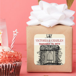 Victoriaans vogelpest Musical Love Bird Weddings Vierkante Sticker