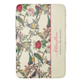 Victoriaans Vogels en Rozen  Patroon Retro Badmat (Voorkant Verticaal)