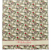 Victoriaans Vogels en Rozen Retro Patroon Douchegordijn (Voorkant)