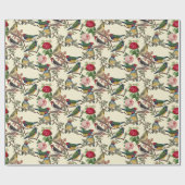 Victoriaans Vogels en Rozen Scrapbook Chintzy Retr Cadeaupapier (Vlak)