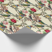 Victoriaans Vogels en Rozen Scrapbook Chintzy Retr Cadeaupapier (Hoek)