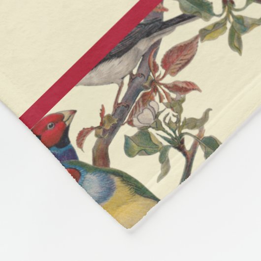 Victoriaans vogels en Rozen  stijlpatroon Fleece Deken (Hoek)