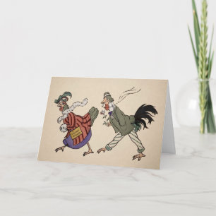 Victoriaans Vogels Kerstmis Kaart