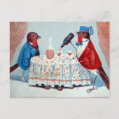 Victoriaans Vogels met Wijn Briefkaart (Voorkant)