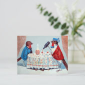 Victoriaans Vogels met Wijn Briefkaart (Staand voorkant)