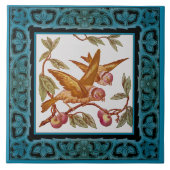 Victoriaans vogelstand Handgekleurde transferwarer Tegeltje (Voorkant)