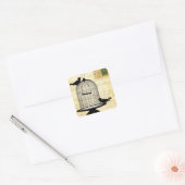 Victoriaans vogelstand vierkante sticker (Envelop)