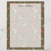 Victoriaans  vogeltuinpapier (Red Daisy Bird Garde (Voorkant)