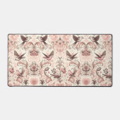 Victoriaans volière: een pastel roze tuin bureaumat (Voorkant)