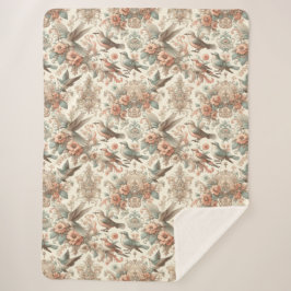 Victoriaans volière: een pasteltuin sherpa deken