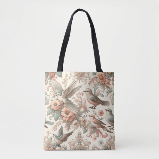 Victoriaans volière: een pasteltuin tote bag (Voorkant)