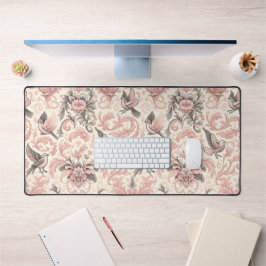 Victoriaans volière: een roze pasteltuin bureaumat