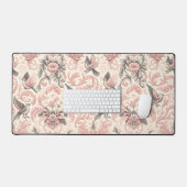 Victoriaans volière: een roze pasteltuin bureaumat (Keyboard & Muis)