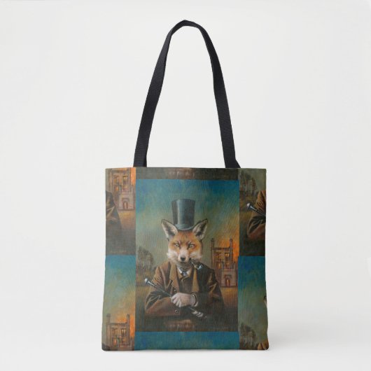 Victoriaans vos over de Canvas tas van de Druk (Voorkant)