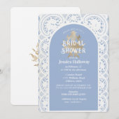  Victoriaans Vrijgezellenfeest Chambray Blue Kaart (Voorkant / Achterkant)