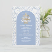  Victoriaans Vrijgezellenfeest Chambray Blue Kaart (Staand voorkant)