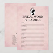 Victoriaans Vrijgezellenfeest Word Scramble Game K Kaart (Voorkant / Achterkant)