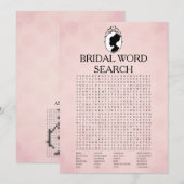 Victoriaans Vrijgezellenfeest Word Search Game Kaa Kaart (Voorkant / Achterkant)