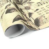  Victoriaans Vrolijk Kerstfeest Sepia Beige Cadeaupapier (Rol Hoek)