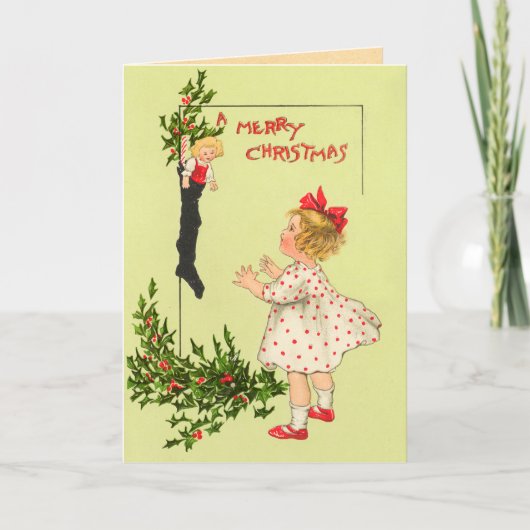 Victoriaans vrolijke kerst Kaart (Voorkant)