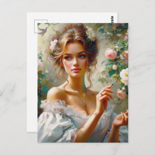 Victoriaans vrouw 3 briefkaart (Voorkant / Achterkant)