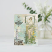 *~*  Victoriaans Vrouw Art Nouveau AR23 Briefkaart (Staand voorkant)