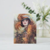 Victoriaans vrouw briefkaart (Staand voorkant)