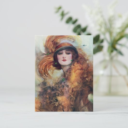 Victoriaans vrouw briefkaart (Staand voorkant)