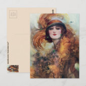 Victoriaans vrouw briefkaart (Voorkant / Achterkant)