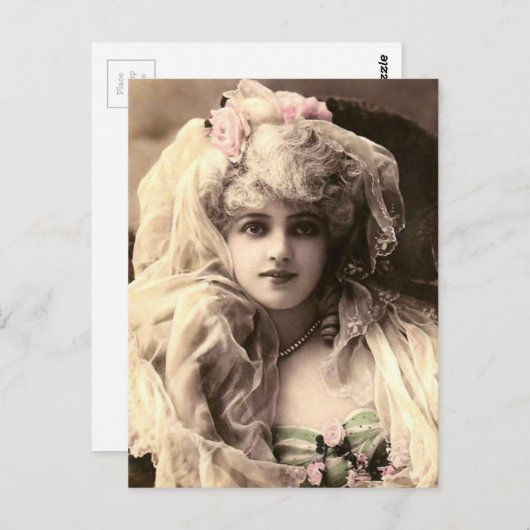  Victoriaans vrouw Briefkaart (Voorkant / Achterkant)
