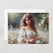 Victoriaans vrouw briefkaart (Voorkant / Achterkant)