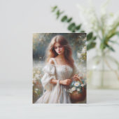 Victoriaans vrouw briefkaart (Staand voorkant)