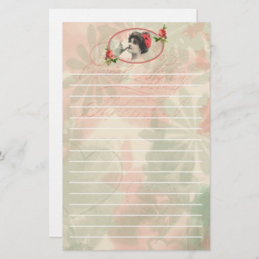 Victoriaans vrouw briefpapier (Voorkant / Achterkant)