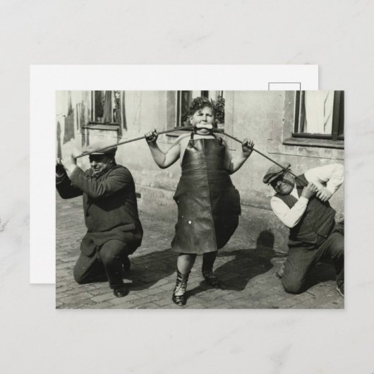 Victoriaans vrouw buit een pijp met mond Briefkaart (Voorkant / Achterkant)