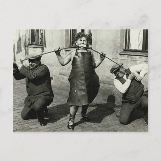 Victoriaans vrouw buit een pijp met mond Briefkaart (Voorkant)