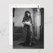  Victoriaans vrouw die een kip houdt Briefkaart (Voorkant / Achterkant)